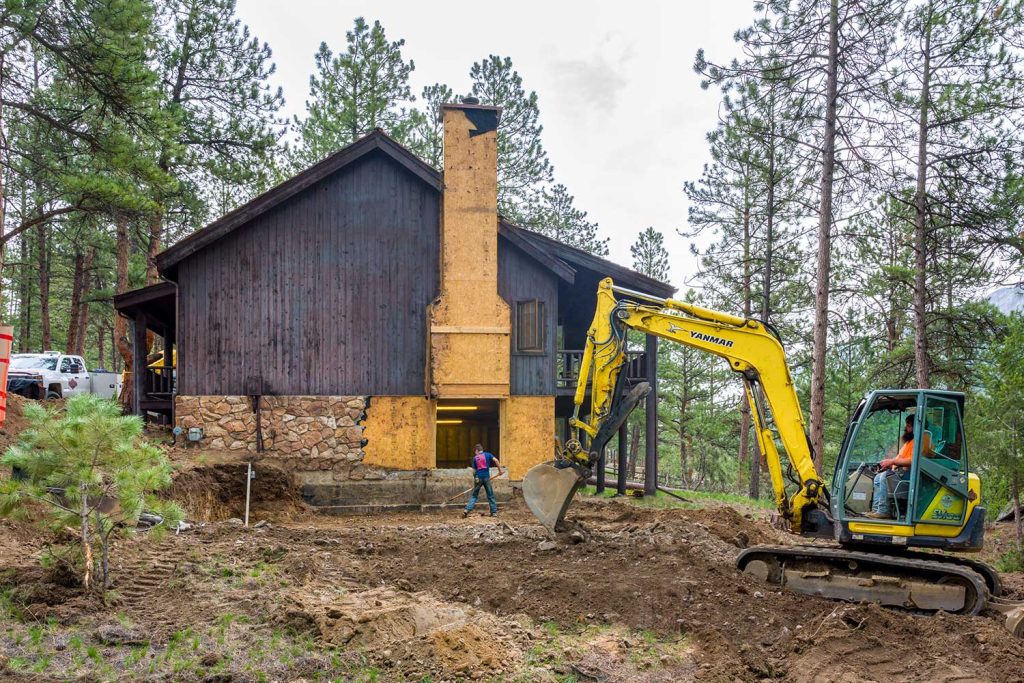 Crafted Space Co. - Cabin Renovation - BEFORE - (original cabin excavation begins).